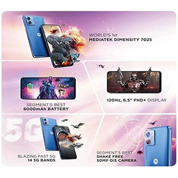 Buy Motorola G64 5G 12 GB RAM 256 GB Pearl Blue Mobile Phone - Vasanth and Co